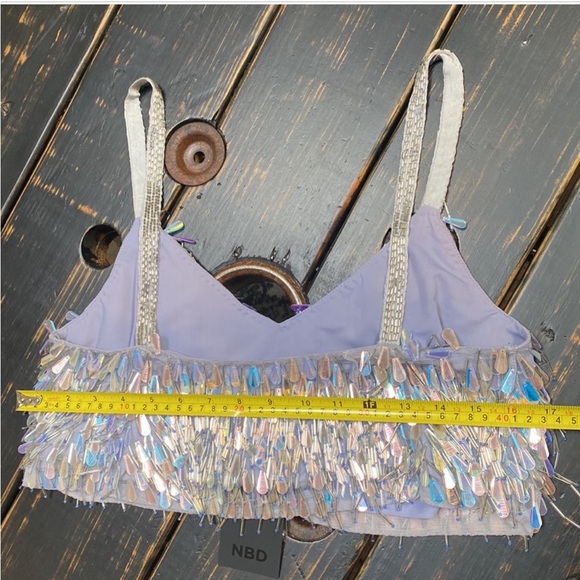 NBD Kimmie Embellished Top in Metallic Silver - Picture 14 of 16